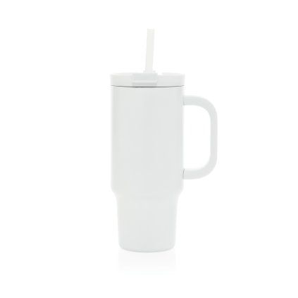 Uzavíratelný nerez termohrnek s brčkem, 480ml, XD Design, bílý