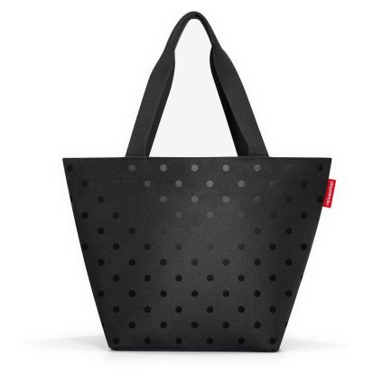 Reisenthel Shopper M Glossy dots black – nákupní taška, celkový pohled