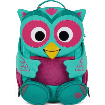 Affenzahn Dětský batoh do školky Large Friend Owl- turquoise 8l
