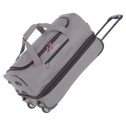 Travelite Basics Wheeled duffle S Grey/orange – cestovní taška na kolečkách, celkový pohled