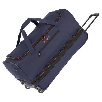 Travelite Basics Wheeled duffle L Navy/orang – cestovní taška na kolečkách, celkový pohled