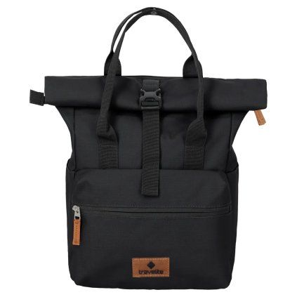 Travelite Basics Short Handle Roll-up Black – batoh, celkový pohled