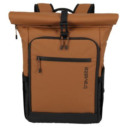 Travelite Briize Backpack M Roll-Up Curry – batoh, celkový pohled