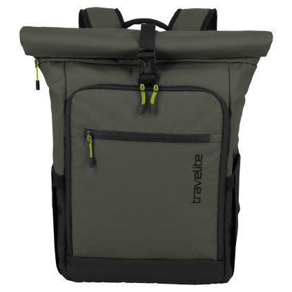 Travelite Briize Backpack M Roll-Up Khaki – batoh, pohled zepředu