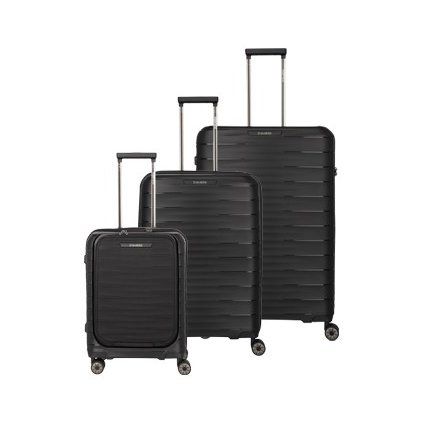 Travelite Mooby S,M,L Front pocket Black – sada cestovních kufrů, celkový pohled