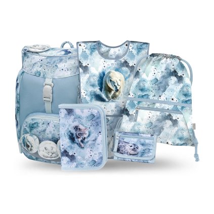 BAAGL SET 5 Airy Polar: batoh, penál, sáček, zástěra, peněženka GRS – produktová fotografie 1
