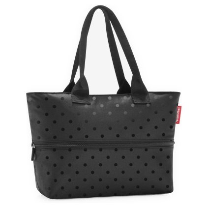 Reisenthel Shopper E1 Glossy dots black – nákupní taška, celkový pohled