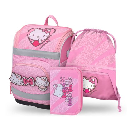 BAAGL SET 3 Zippy Plus Hello Kitty Sweet Leopard: aktovka, penál, sáček GRS – produktová fotografie 1