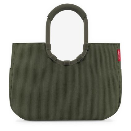 Reisenthel Loopshopper L Cord dark matcha – nákupní taška, celkový pohled