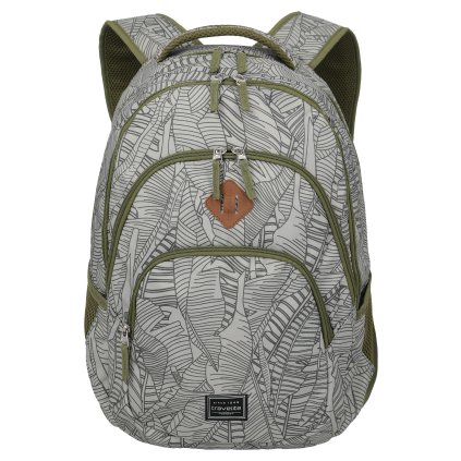 Travelite Basics Backpack Print Grey 22l – batoh, celkový pohled
