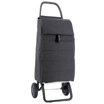Rolser Jolie Tweed 2 nakupni taska na koleckach uhlopricny pohled cerna JOL001