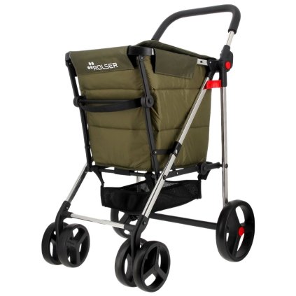 Rolser Basket Polar 4Big s brzdou nakupni vozik na kolkeckach s brzdou khaki