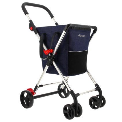 Rolser Mini Basket Denim M4B s brzdou skladaci nakupni vozik na koleckach modry
