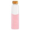 Neon Kactus Skleněná láhev s rukávem, 550 ml růžová