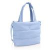 Puffer Tote Bag Front View Light Blue