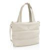 Puffer Tote Bag Front View Off White