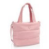 Puffer Tote Bag Front View Rose
